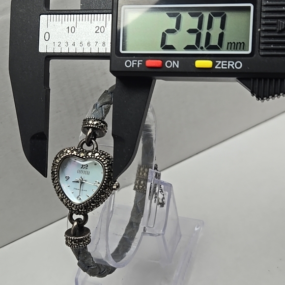 Ecclissi Sterling Silver Heart Watch Marcasite Bracelet MOP Dial New Battery 925 - Picture 4 of 11